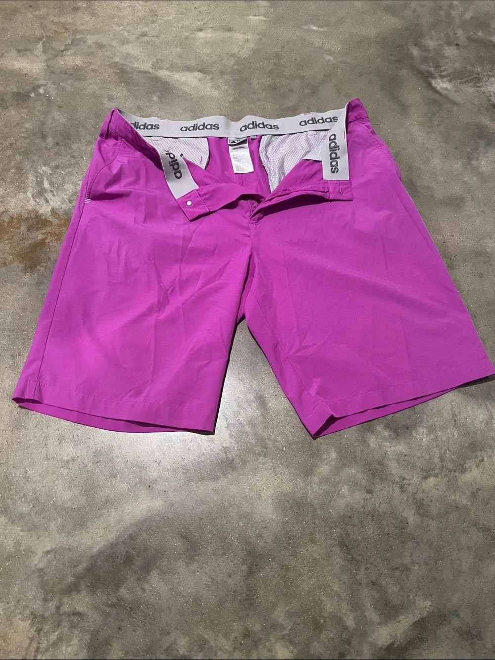 adidas men Bright Magenta Golf Athletic Shorts